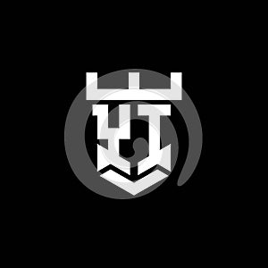 YI Logo Letter Castle Shape Style