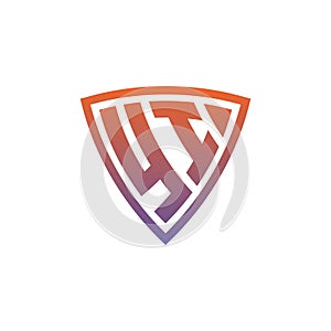 YI Logo Shield Monogram Gradient Style Design