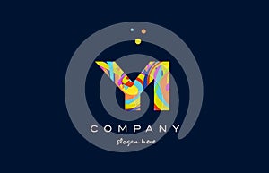 yi y i colorful alphabet letter logo icon template vector