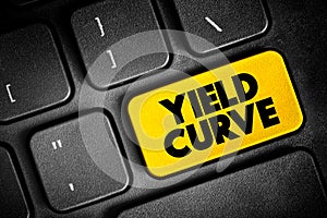 Yield Curve is a line that plots yields of bonds having equal credit quality but differing maturity dates, text button on keyboard photo