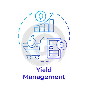 Yield management blue gradient concept icon