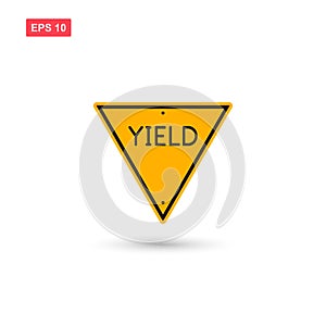 Yield triangle sign icon vector isolated