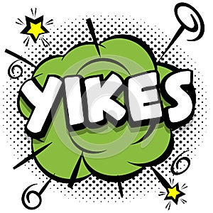 yikes Comic bright template with speech bubbles on colorful frames photo