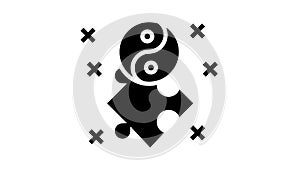 yin yan philosophy glyph icon animation