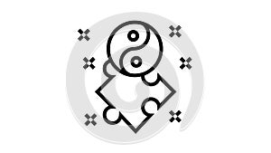 yin yan philosophy line icon animation