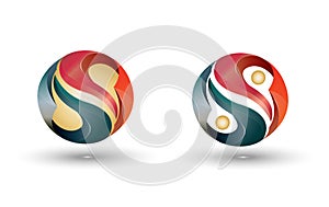 Yin Yang 3D logo