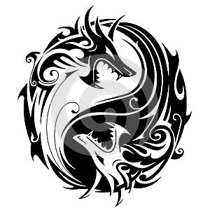 Yin yang dragons