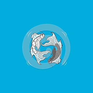 yin yang fish vector