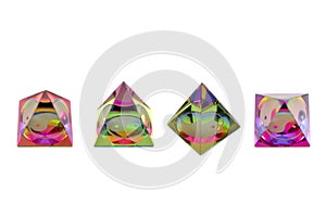 Yin yang glass colored pyramid stock images