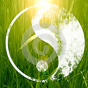 The yin and yang grass sign