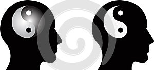 Yin yang and human head