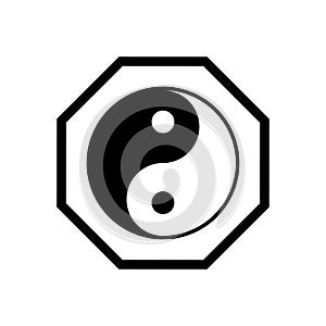 Yin and yang icon in trendy flat style isolated on background. Yin and yang icon page symbol for your web site design Yin and yang