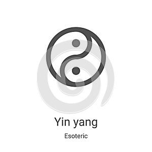 yin yang icon vector from esoteric collection. Thin line yin yang outline icon vector illustration. Linear symbol for use on web