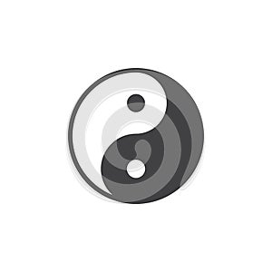 Yin and yang icon vector, filled flat sign, solid pictogram isolated on white.