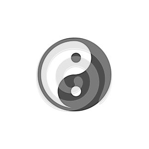 Yin Yang icon. Vector illustration, flat design.