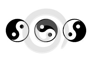 Yin and yang icon white background, vector illustration photo