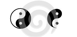 Yin Yang icons on white background.  Isolated vector illustration flat