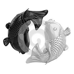 Yin Yang Koi Fish Isolated