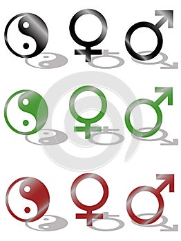 Yin yang, male and female symbol