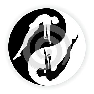 Yin Yang Male and Female symbol. Concept vector illustration photo
