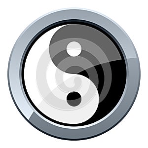 Yin and Yang Metal Button