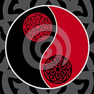Yin-yang in red