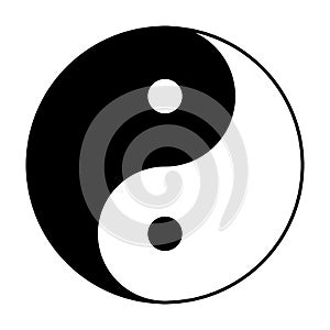 Yin Yang symbol in black and white photo