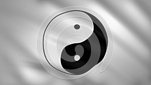 Yin Yang symbol on the black and white flag