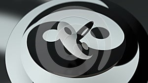 Yin yang symbol with cyclic rotation.