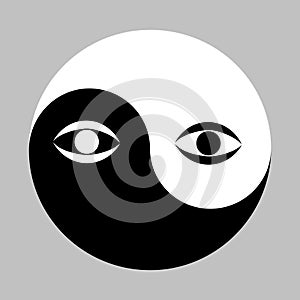 Yin Yang symbol and eye.