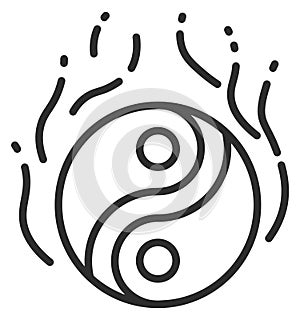 Yin yang symbol. Harmony logo. Balance sign
