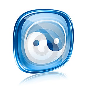 yin yang symbol icon blue