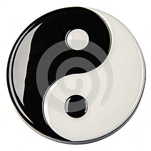 Yin and yang symbol icon isolated on white background photo