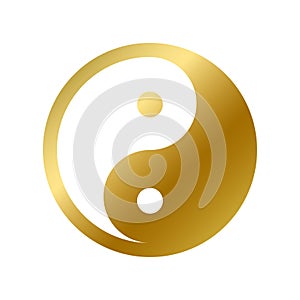 Yin yang symbol isolated, daoism faith sign photo