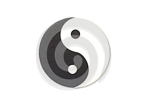 Yin-Yang symbol made of paper