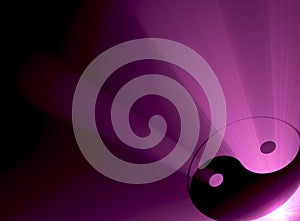 Yin Yang symbol purple flare corner