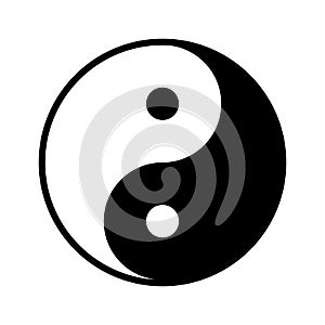 Yin Yang symbol. Religion symbol of Taoism. Vector illustration