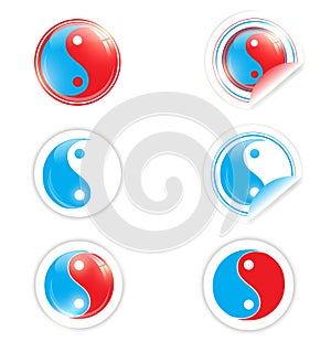 Yin yang symbol set