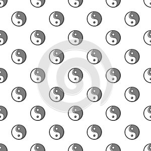 Yin yang symbol taoism pattern seamless photo