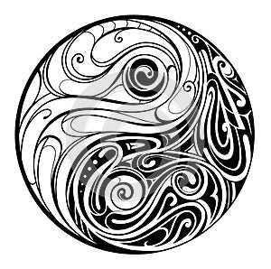 Yin Yang tattoo style