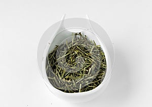 Yin zhen silver needle green (white) chinese tea white background