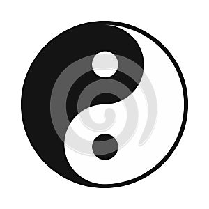 Ying yang icon, simple style