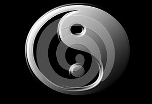 Ying Yang sign with metallook