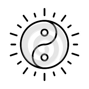 Ying yang symbol of harmony and balance, human rights day, line icon design