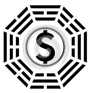 Ying yang symbol of harmony and balance in money