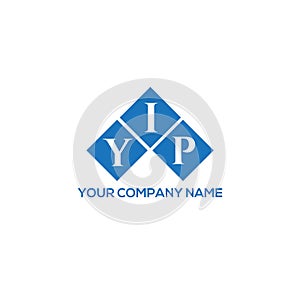 YIP letter logo design on WHITE background. YIP creative initials letter logo