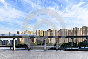 Yitong River Viaduct and High-speed Railway Landscape in Changchun