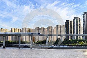 Yitong River Viaduct and High-speed Railway Landscape in Changchun