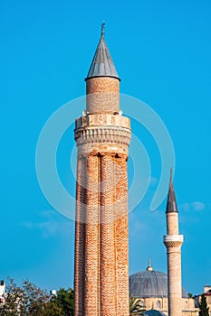 Yivli Minare Camii Fluted Minaret Mosque in historic center in Antalya