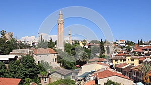 Yivli minaret. Kaleici - old town in Antalya, Turkey